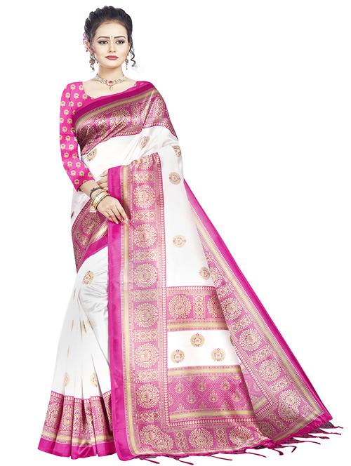 floral printed kanjivaram saree with blouse - 19423934 - Very Small Image - 1
