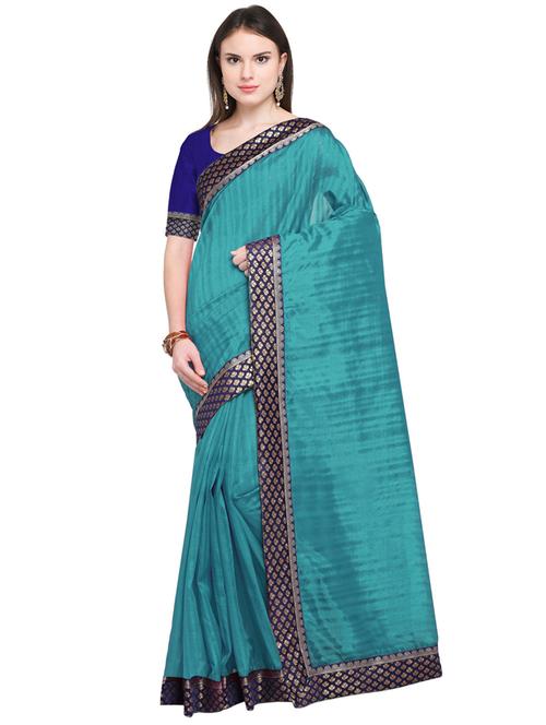 contrast bordered printed saree - 19424076 - Very Small Image - 1
