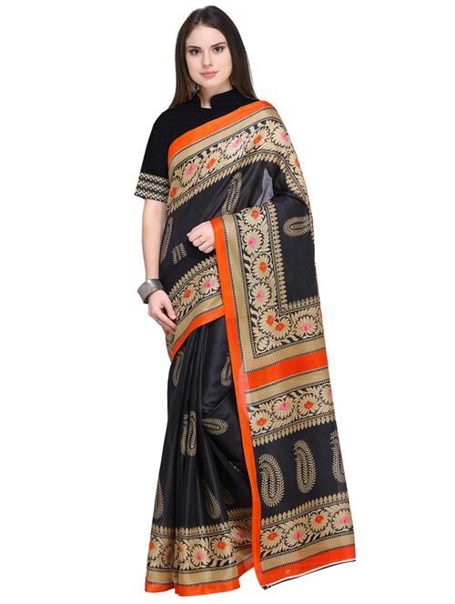 contrast bordered woven saree - 19424094 - Very Small Image - 1