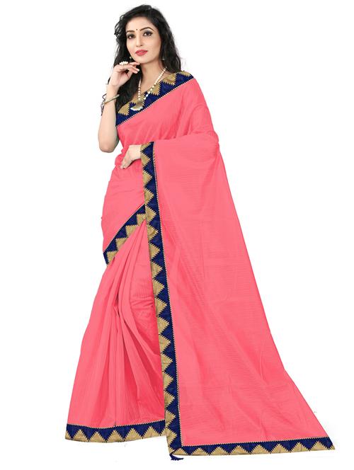 contrast bordered woven saree with blouse - 19427106 - Very Small Image - 1