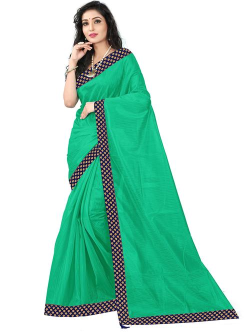 solid plain saree with blouse - 19427243 - Very Small Image - 1