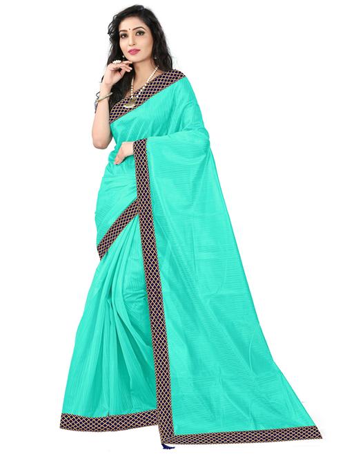 solid plain saree with blouse - 19427285 - Very Small Image - 1