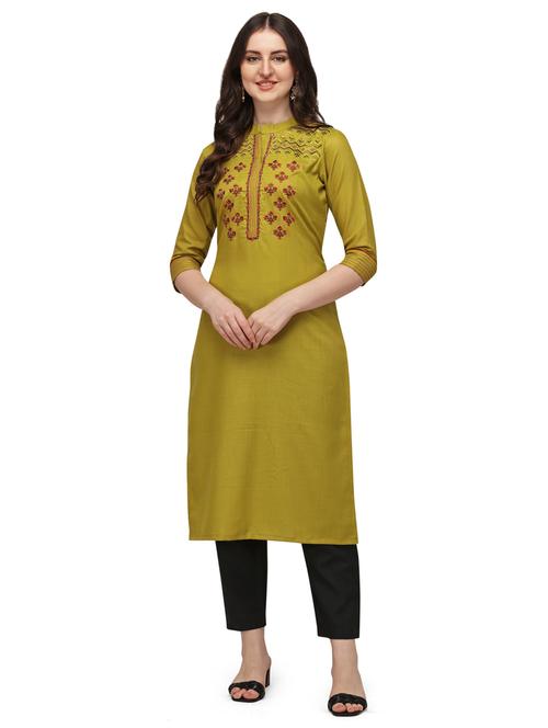solids viscose a-line kurta - 19427669 - Very Small Image - 1