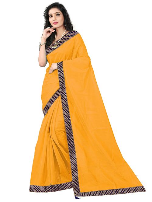 contrast bordered woven saree with blouse - 19429901 - Very Small Image - 1