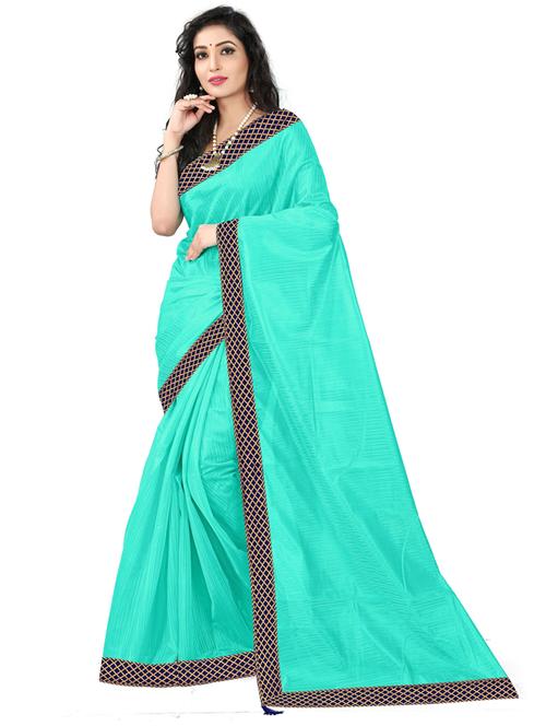 contrast bordered woven saree with blouse - 19429965 - Very Small Image - 1