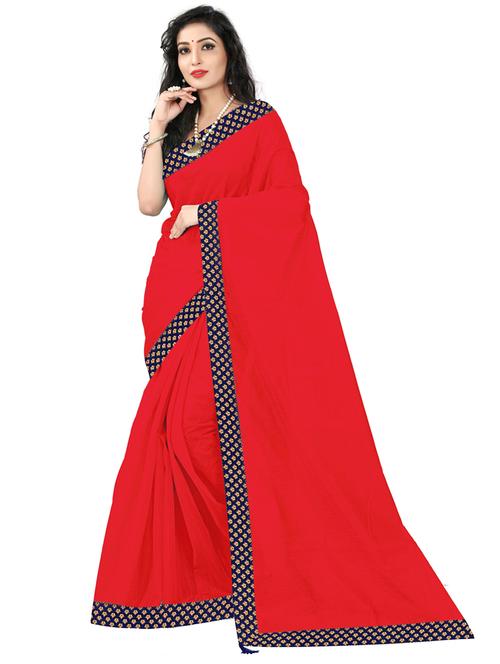 solid plain saree with blouse - 19429974 - Very Small Image - 1