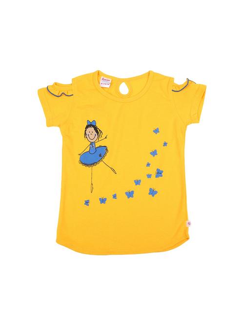 yellow printed regular tee - 19430542 - Very Small Image - 1