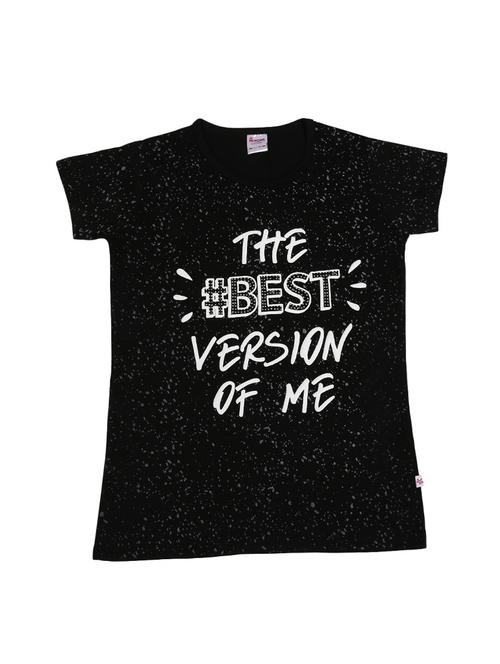 girls round neck front print t-shirt - 19430591 - Very Small Image - 1