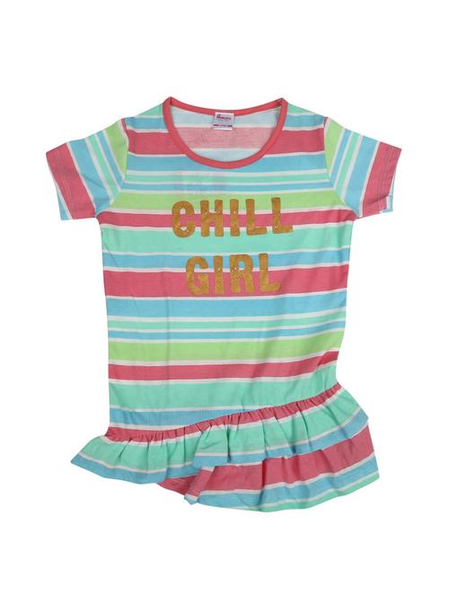 girls round neck front print t-shirt - 19430618 - Very Small Image - 1