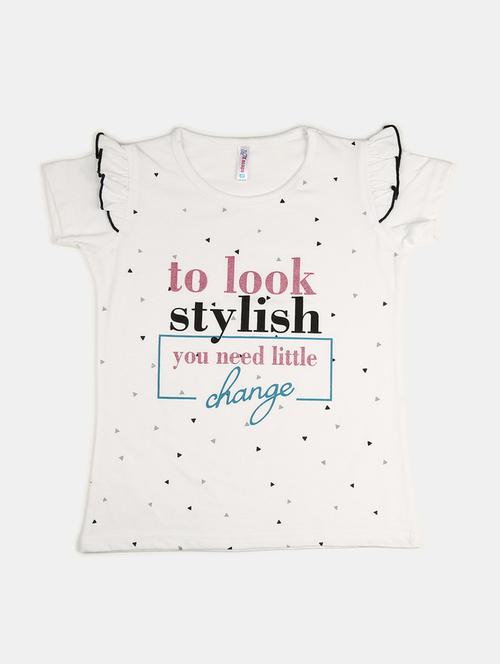 girls round neck printed regular tee - 19430725 - Very Small Image - 1