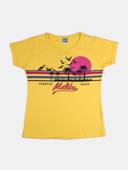 girls round neck printed regular tee - 19430733 - Very Small Image - 1