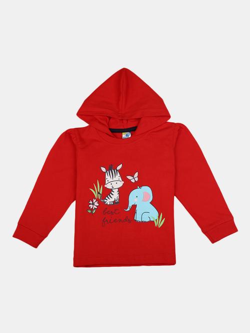 front print hood neck sweatshirt - 19430950 - Very Small Image - 1