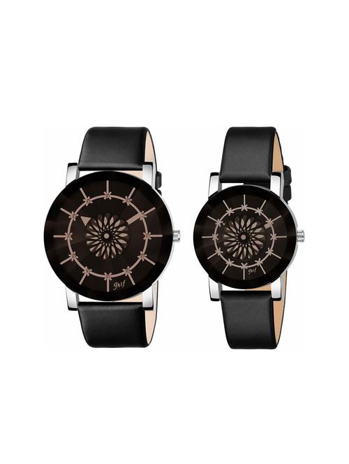 black chakari couple dial black strap watch for couple - 19431153 - Very Small Image - 1