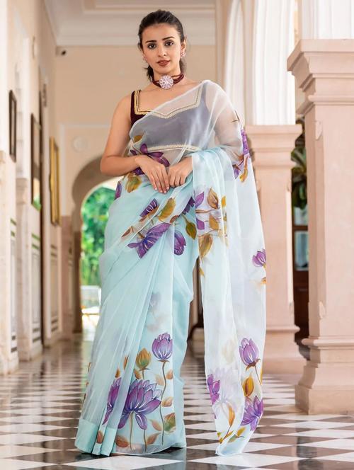 self design printed saree - 19431700 - Very Small Image - 1