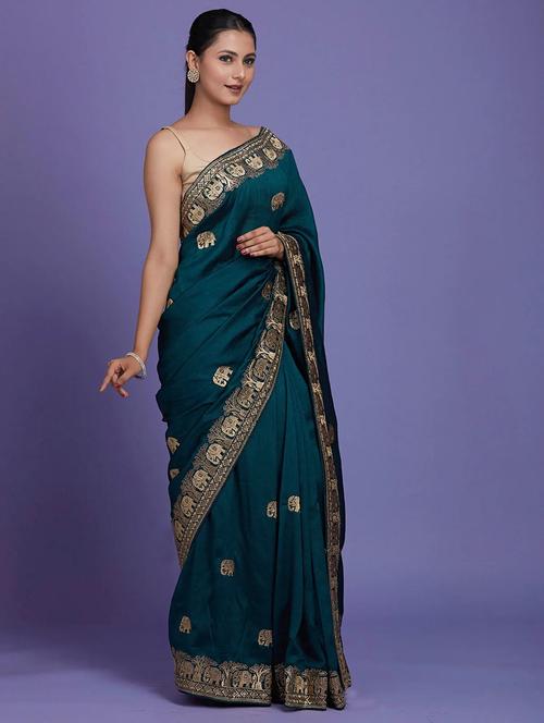 self design embroidered saree - 19431759 - Very Small Image - 1