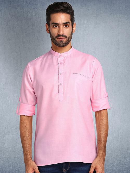 solids cotton short kurta - 19432011 - Very Small Image - 1