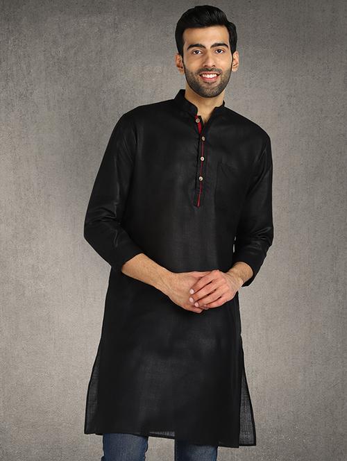 solids cotton long kurta - 19432028 - Very Small Image - 1