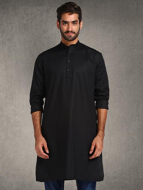 solids cotton long kurta - 19432032 - Very Small Image - 1