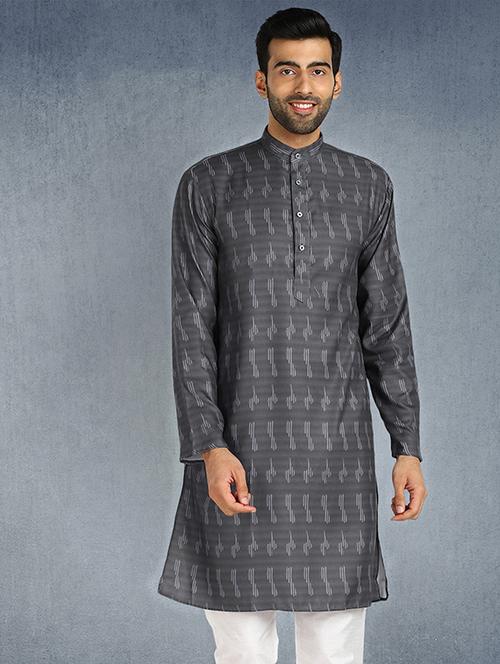 printed cotton long kurta - 19432058 - Very Small Image - 1