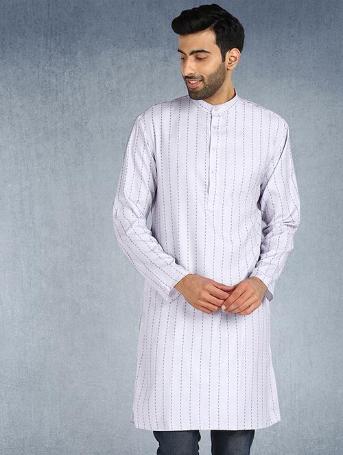 stripes cotton long kurta - 19432066 - Very Small Image - 1