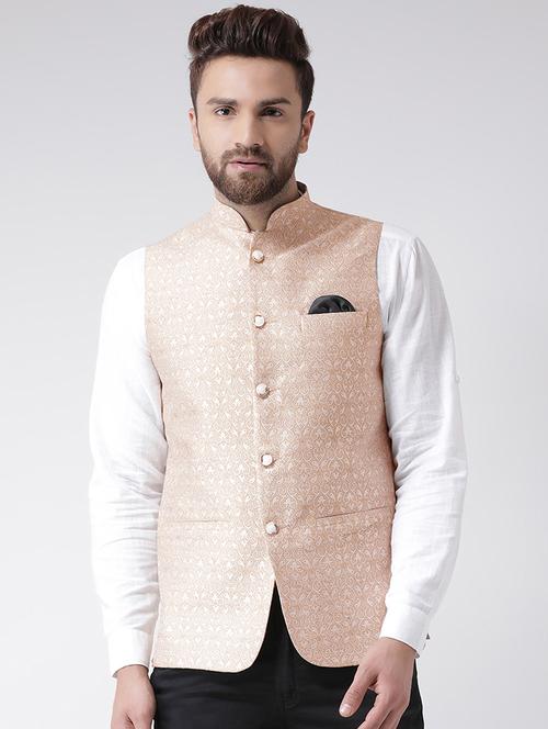 pink self design nehru jacket - 19432228 - Very Small Image - 1