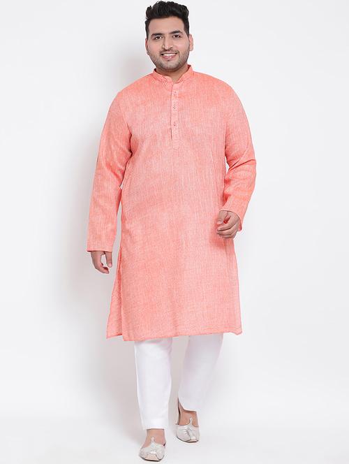 orange solid kurta pyjama set - 19432457 - Very Small Image - 1