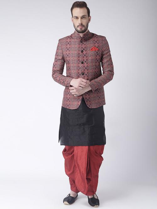 printed dhoti kurta with jacket - 19432636 - Very Small Image - 1