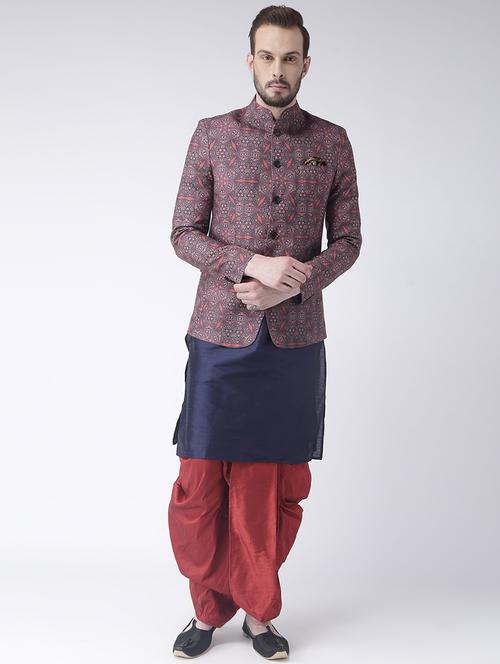 printed dhoti kurta with jacket - 19432638 - Very Small Image - 1
