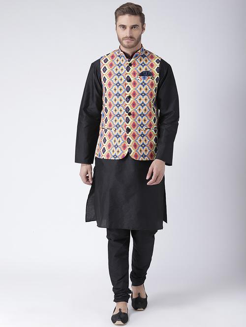 printed kurta pyjama with nehru jacket - 19432663 - Very Small Image - 1