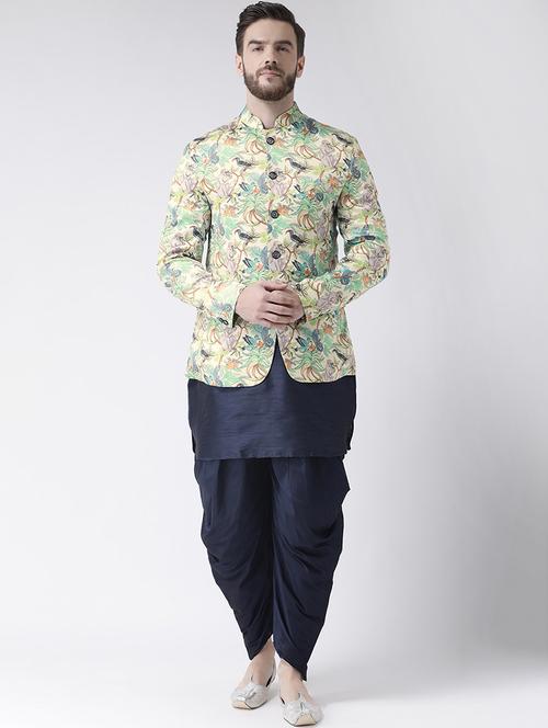 printed dhoti kurta with jacket - 19432703 - Very Small Image - 1
