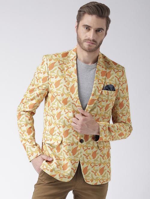 yellow printed casual blazer - 19433122 - Very Small Image - 1