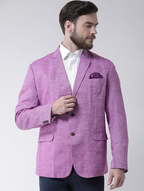 purple solid casual blazer - 19433127 - Very Small Image - 1