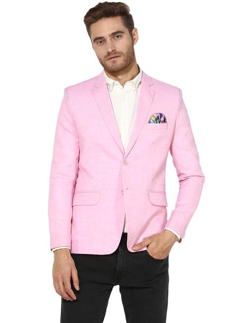 pink notched collar casual blazer - 19433136 - Very Small Image - 1