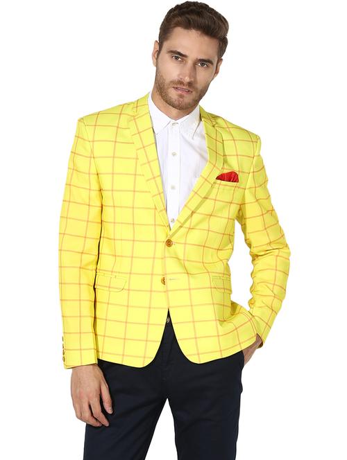 notched collar checkered casual blazer - 19433178 - Very Small Image - 1