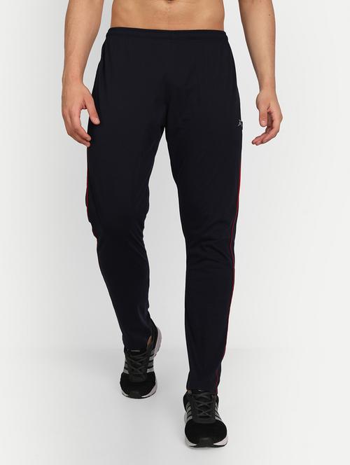 navy blue solid full length track pant - 19433393 - Very Small Image - 1