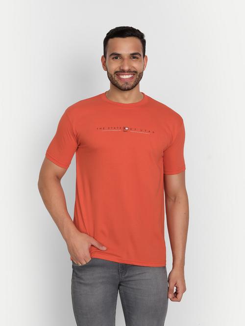 orange printed t-shirt - 19433452 - Very Small Image - 1