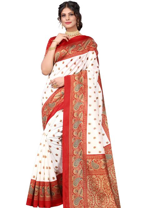 self design printed saree with blouse - 19434697 - Very Small Image - 1