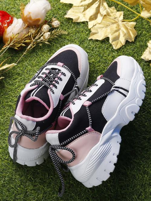 white synthetic & mesh laceup sports shoes - 19435312 - Very Small Image - 1