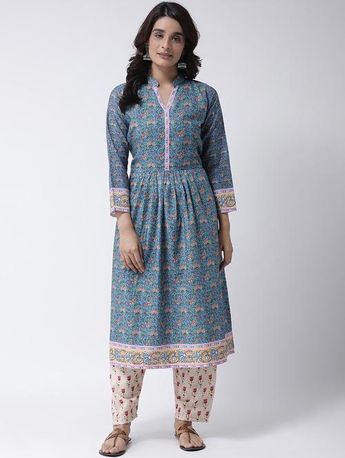 women three quarter sleeve kurta pant with dupatta set - 19435747 - Very Small Image - 1