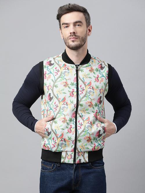 men printed casual jacket - 19435790 - Very Small Image - 1