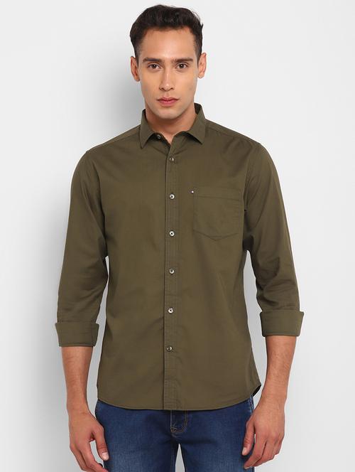 mens solid casual shirt - 19435944 - Very Small Image - 1