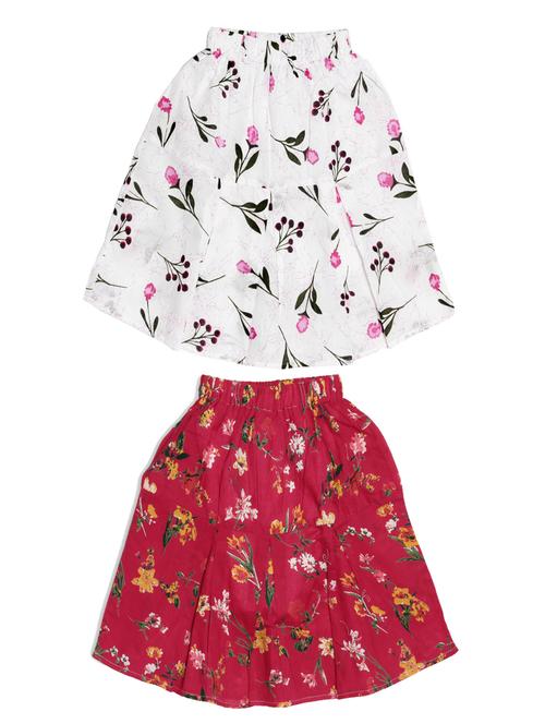 girls pack of 2 printed flared skirt - 19436702 - Very Small Image - 1