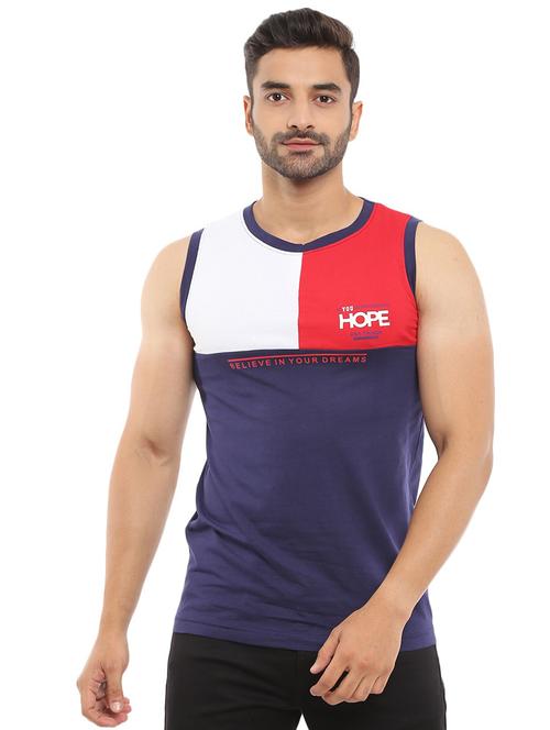 round neck color block vest - 19436820 - Very Small Image - 1