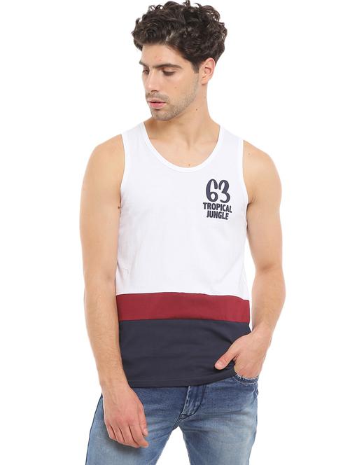 round neck color block vest - 19436826 - Very Small Image - 1
