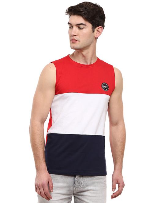 round neck color block vest - 19436839 - Very Small Image - 1