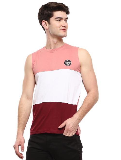 round neck color block vest - 19436840 - Very Small Image - 1