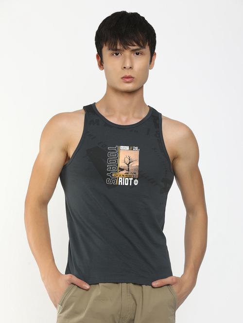 round neck printed vest - 19436889 - Very Small Image - 1