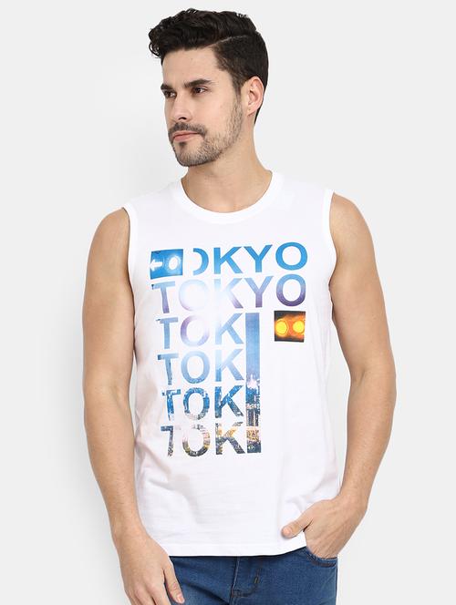 round neck printed vest - 19436953 - Very Small Image - 1