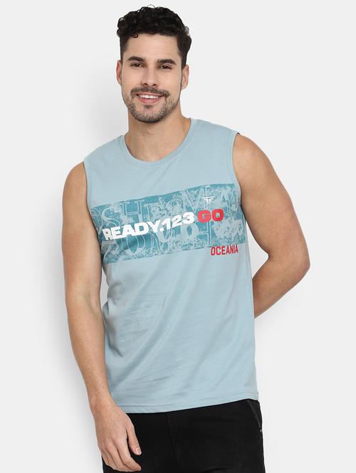 round neck printed vest - 19436955 - Very Small Image - 1