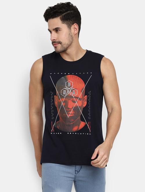 round neck printed vest - 19436960 - Very Small Image - 1